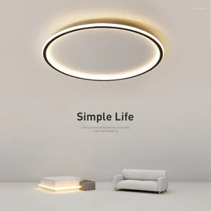 Plafondlampen moderne led-lampverlichting eenvoudige ultradunne Noordse ronde acryl woonkamer slaapkamer licht