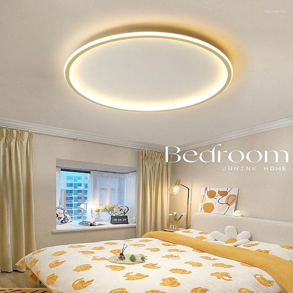 Luces de techo Lámpara LED moderna Diseño creativo minimalista nórdico Interior de espectro completo Sala de estar Estudio Iluminación Lámparas circulares blancas