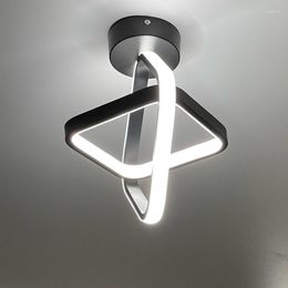 Plafonniers Moderne LED Lampes Noir Blanc Lustre Salon Salle À Manger Chambre Couloir Couloir Luminaire Lustres