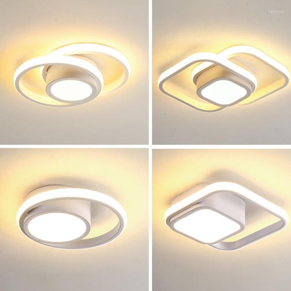 Luces de techo Luz LED moderna 2 anillos Lámpara de diseño creativo Accesorios de iluminación para interiores Pasillo Balcón Pasillo Oficina Lustre