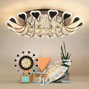 Plafonniers Moderne Led Lumière Atmosphère Maison Salon Lampe En Cristal Romantique Lampes En Forme De Coeur