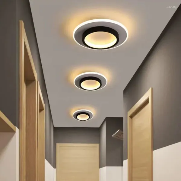 Plafonniers LED moderne lumière pour allée couloir balcon entrée couloir cuisine décor à la maison bureau lustre carré lampe ronde