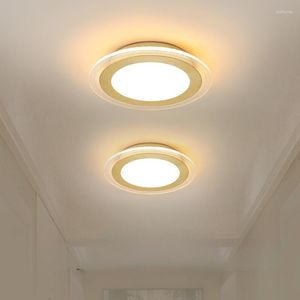 Plafonniers Moderne Led Lumière De Luxe Allée Luminaire Rond Petit Balcon Porche Couloir Or Intérieur Décor Lampe