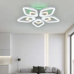 Plafondlampen modern LED-licht RGB Acryl Acryl Blaad Slaapkamer Woon Kid Room met IR Remote Control AC180-240V