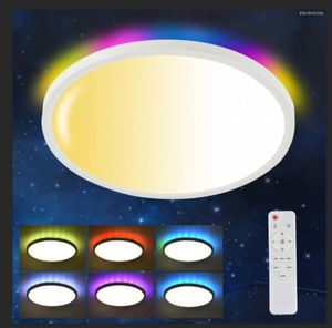 Plafondverlichting Modern LED-licht RGB Dimbaar Rond Met Afstandsbediening 3000-6500K Voor Slaapkamer Kinderkamer Feestfestival