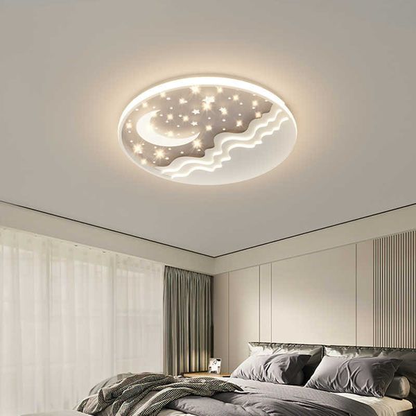 Plafonniers Lumières LED modernes Lustres de chambre Lampe Lustre de salon Chambre d'enfant Lampes Moon Stars Éclairage intérieur plafonnier rond 0209