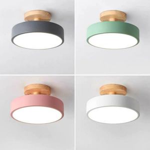 Modern Nordic Wood LED Ceiling Light Fixture for Kitchen, Living Room, Bedroom, Bathroom - Warm White