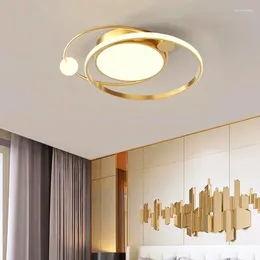 Plafondlampen Modern Led-ringrond licht voor slaapkamer Keukenstudeerkamer Goud Eenvoudig modieus ontwerp Afstandsbedieningsarmaturen