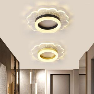 Plafondlampen moderne led eenvoudige lichte ronde lamp voor woonkamer slaapkamer gangpad verlichting gouden woningdecor