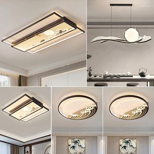 Plafondlampen moderne woonkamer rechthoekig licht atmosferische led eenvoudige cirkelvormige studie slaapkamer decoratie verlichting