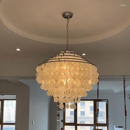 Plafondlampen moderne loft 3 soorten stijl natuurlijke zeeschelp hanglamp lustres armatuur E27 shell lampen voor keuken woonkamer mj1124