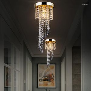 Plafondlampen moderne glans LED helder kristal kroonluchter verlichting armatuur hanglamp kristallen voor thuis gangpad keuken woonkamer