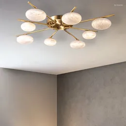 Plafonniers Lampe de luxe moderne Salon Chambre Maison Déco Espagnol Marbre Naturel Lumière