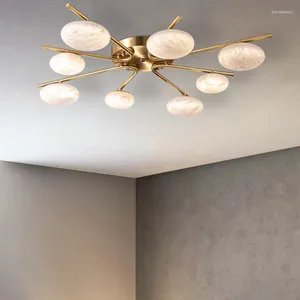 Plafondverlichting Moderne luxe lamp Woonkamer Slaapkamer Home Deco Spaans natuurlijk marmeren licht