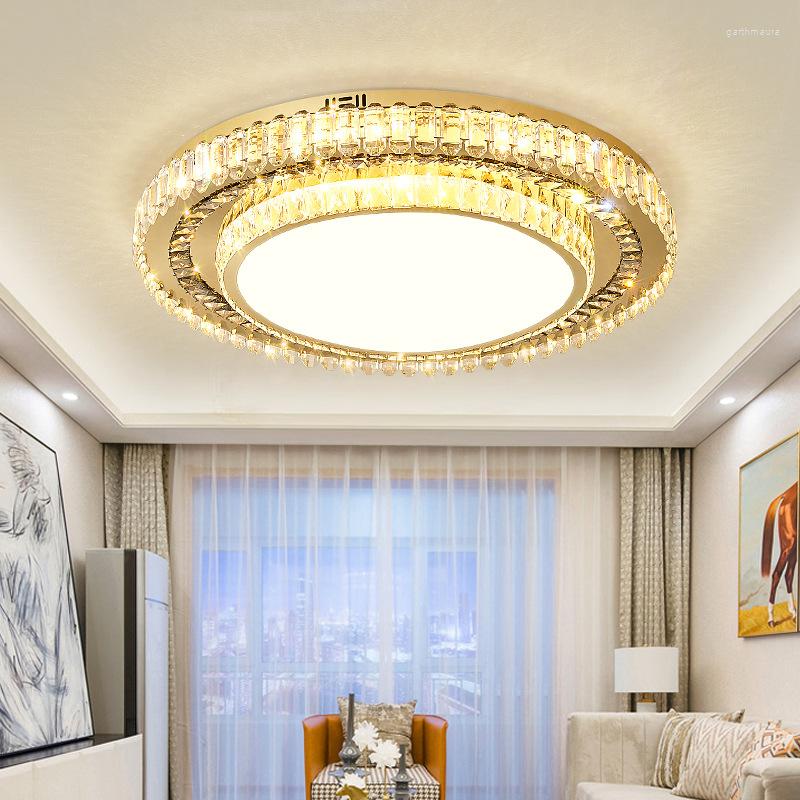 Louleurs de plafond LED de luxe moderne LAMPE DIMMable cristal lustère Lumière intérieure pour chambre à coucher décor de salle à manger de salle