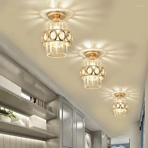 Plafondlampen moderne luxe kleine kristallen kroonluchter woonkamer veranda gang gang balkon dineren dineringsstudie huis indoor verlichting