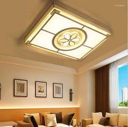Luces de techo moderna dormitorio minimalista lámpara led atmósfera rectangular sala de estar de hierro forjado lámparas de cristal accesorio