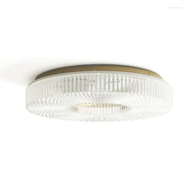 Luces de techo Moderno Minimalista Champán Lámpara de cobre Dormitorio de lujo Vestíbulo Balcón LED Decoración circular