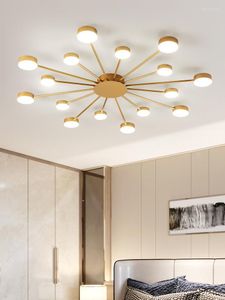 Plafonniers modernes minimalistes or/noir acrylique lampe à LED nordique maison éclairage intérieur salon chambre cuisine