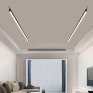 Plafonniers Moderne Minimaliste Longue Led Bande Lustres Allée Decration Lampe Salle À Manger Mur Sans Main