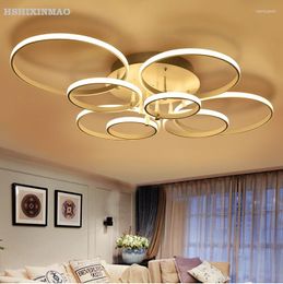 Plafondlampen moderne minimalistische ring led acryl kunst woonkamer slaapkamer studie restaurant kantoorlampen 110-240V