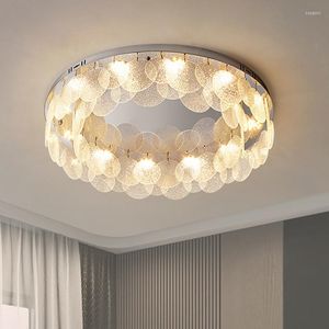 Plafondlampen moderne minimalistische ronde glazen kristallen lamp woonkamer decoratie studeer slaapkamer led indoor verlichting voor huis