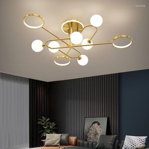 Plafondlampen moderne Noordse LED -kroonluchters voor woonkamer slaapkamer thuislamp verlichting kroonluchter decorati