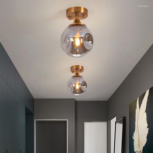 Plafonniers Moderne Nordique Minimaliste Creative Chambre Lampe En Verre Salon Étude Couloir Porche Lumière