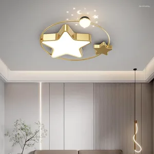 Plafondlampen moderne Noordse sterren Lamp voor kinderslaapkamer Foyer LED BLAUW ZWART KUNST Decor Apparaat Iron Acryl Light Partry