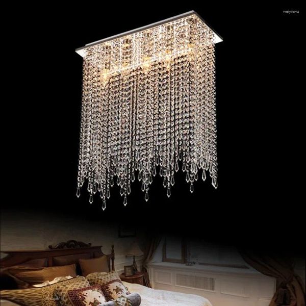 Plafonniers modernes Restaurant cristal lumière barre carrée salle à manger lampe à LED chambre encastré luminaires nordiques
