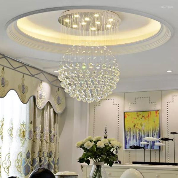 Plafonniers modernes rétro sphérique cristal Lustre GU10 Plafonnier lampe à LED pour salon chambre Restaurant El