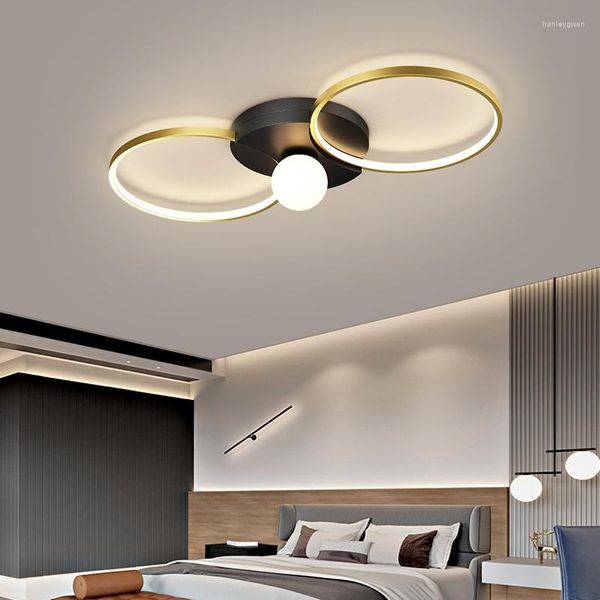Plafonniers Moderne Simple Circulaire LED Pour Chambre Salon Étude Chaud Créatif Atmosphère Nordique Intérieur Mode Luminaire
