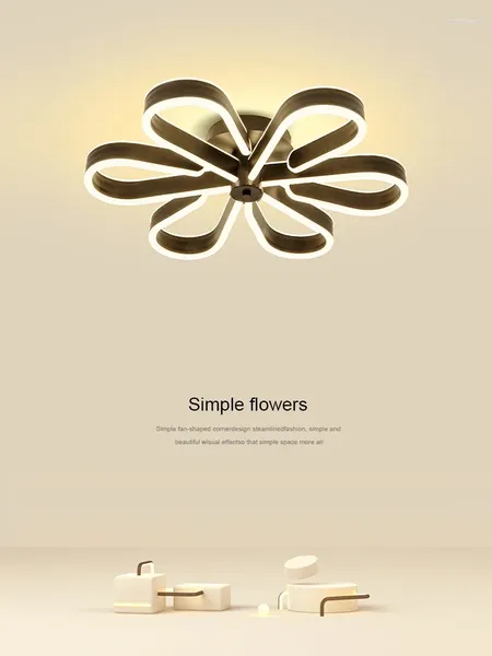 Plafond Loues modernes Lampes LED en forme de fleur simple moderne Creative Design Lampes de chambre à coucher Éclair