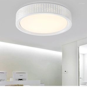Plafonniers Moderne Simple Led Acrylique Rond Blanc/Noir Couleur Pour Salon Chambre Maison Luminaire 42 cm