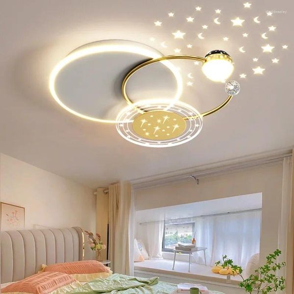 Plafonniers Moderne Simple Lumière Pleine D'étoiles Led Acryl Chaud Lampe Romantique Chambre D'enfant Décor Éclairage Pour Chambre Étude Salon