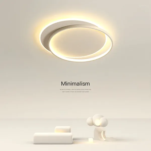 Plafonniers Moderne Simple Rond Chambre Lampe Éclairage Salon Étude Led Intérieur Décor À La Maison Dimmable Cercle Lustre Luminaires