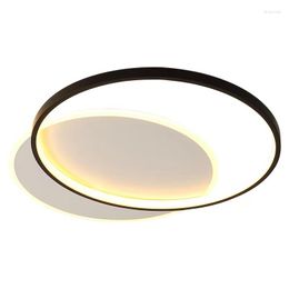 Plafondlampen Moderne eenvoud LED-cirkellichtlamp Zwart paneelverlichting Decoratie voor woonkamer Slaapkamer Studeerhuisarmaturen