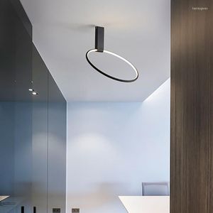 Plafondlampen moderne eenvoud led ronde lamp wit zwart goud AC220V metaal aluminium sconce slaapkamer woonkamer