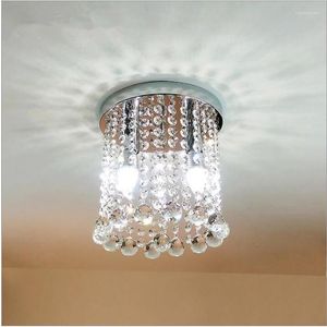 Plafondlampen moderne kleine kristallen lamp E27 LED -balarmaturen voor El Hall Home Aisle Luster