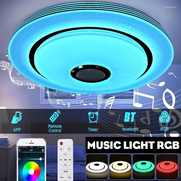 Plafonniers Moderne Smart LED Lampe WiFi 60W RVB Dimmable APP Bluetooth Musique Pour La Maison Chambre Salon Avec Télécommande