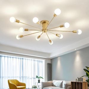 Plafondlampen moderne sputnik kroonluchter verlichting armatuur Noordse geometrische lamp goud thuis decor keuken woonkamer