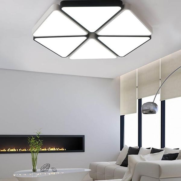 Plafonniers Moderne Carré Rectangle Led Lumière AC85-265V Salon Café El Ventilateurs Éclairage Luminaria