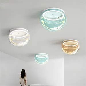 Plafondverlichting Modern glas-in-lood LED ronde woonkamer eetkamer keuken badkamer slaapkamer balkon binnen decorlamp