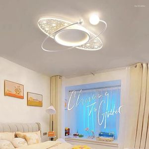 Plafonniers modernes anneau d'étoile LED pour chambre salon cuisine lampe décor à la maison lustre nordique lustre avec télécommande