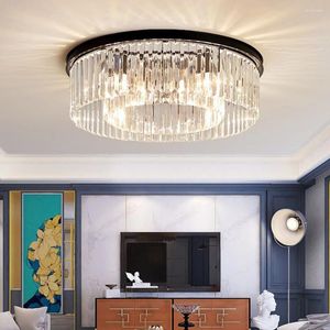 Plafondverlichting Modern Vintage Kristallen Prisma Chroom/zwart Lichaamslicht Inbouwlamp Voor Thuis El Restaurant Decoratie