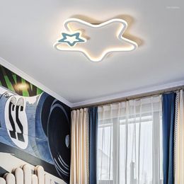 Plafonniers Moderne Style Chaud Lampe De Chambre D'enfant Nordique Ultra-mince Led Double Étoile Chambre Maternelle Bébé