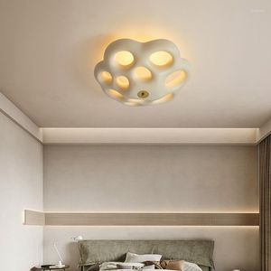 Plafonniers Moderne Fleur Blanche Salon Chambre LED Lampe De Personnalité Simple Nordique