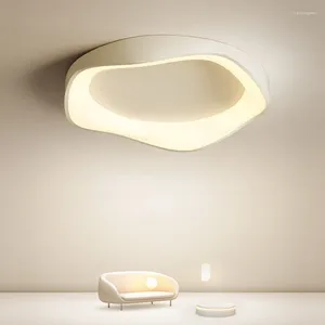 Plafonniers Lustre intelligent blanc moderne pour chambre à coucher, salon, cuisine, étude avec télécommande, anneau rond, lampe LED, lumière de la maison