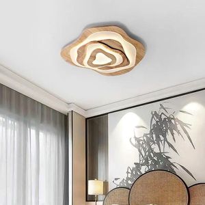 Plafonniers modernes en bois LED lampe de forme irrégulière japonaise pour salon chambre cuisine luminaires à la maison