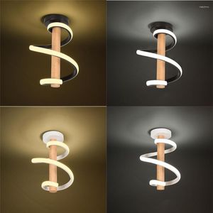 Plafondlampen modern houten lange buis lamp golven led licht voor keuken slaapkamer woonkamer roonm tv achtergrond luster luminaire muur sconce